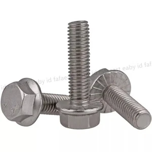 M5-M10 316 Stainless Steel Serrated Hex Flange Bolts Hex Flanged Cap Head Screws - Picture 1 of 11