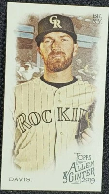 WADE DAVIS 2019 Topps Allen & Ginter RED BACK MINI SP #12/25 Rockies Royals Rays Foto 1 de 2