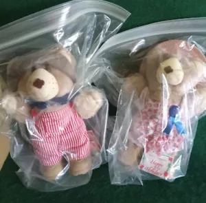 Wendy's 7" Hattie & Dudley Furskin Bears 1986 Plush - Picture 1 of 6