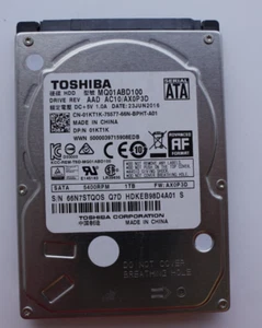Toshiba 1TB 2.5" SATA HDD MQ01ABD100 5400RPM Laptop Hard Drive Tested - Photo 1/2