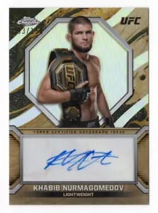 Khabib Nurmagomedov 2024 Topps Chrome UFC RIFRATTORE AUTOGRAFO Gold Card #083/150 - Foto 1 di 2