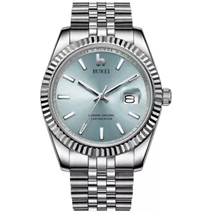 Men's Luxury Automatic Watch Sapphire Crystal Lens Calendar Date with Stainless - Picture 1 of 45