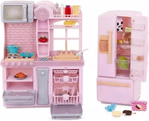 New Our Generation Light Pink Kitchen for 18 inch Dolls w Refrigerator, Stove - Picture 1 of 1