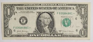 Billete de 1 dólar (F) Atlanta 2017-A **STAR NOTE** 640 K bajo funcionamiento  - Imagen 1 de 3