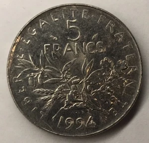 5 Francs 1994 SEMEUSE Nickel Dauphin Monnaie Française Achat Unitaire - Foto 1 di 2