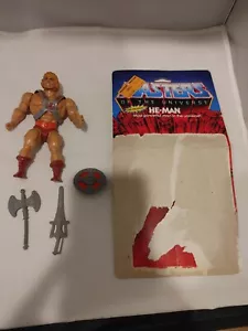 1983 He-Man MOTU Action Figure with accessories and Back Card - Picture 1 of 7