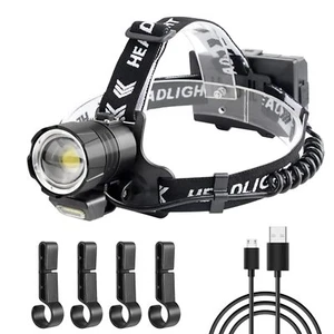 Antorcha de Cabeza de 13000 Lúmenes Súper Brillante USB Recargable, XHP90 LED L - Imagen 1 de 10