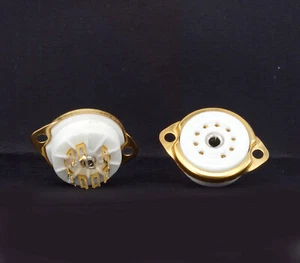 EINE KERAMIK Fassung vergoldet für Elektronenröhren mit Sockel B9A - Bild 1 von 1