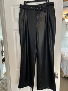 Black Leather Pants Women’s Size L - Picture 1 of 14