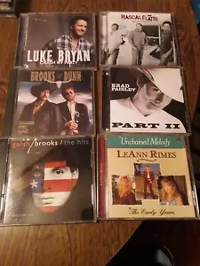 6 Country CDs Including -Garth Brooks,Brad Paisley,Luke Bryan,Rascal Flatts & LR - Picture 1 of 4