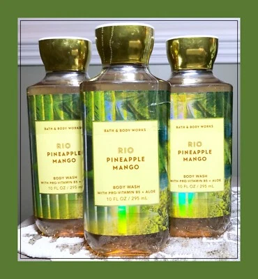 Bath & Body Works RIO Pineapple Mango 10oz Shower Gel Body Wash (x3) Aloe B5 - Image 1 of 4
