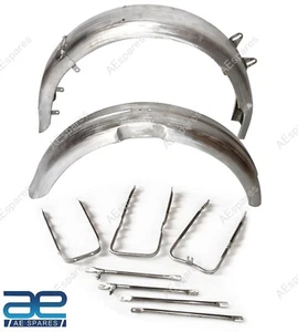 For BSA M20 M21 M33 1940-51 Raw Front & Rear Mudguard Fender With Stays - Picture 1 of 8