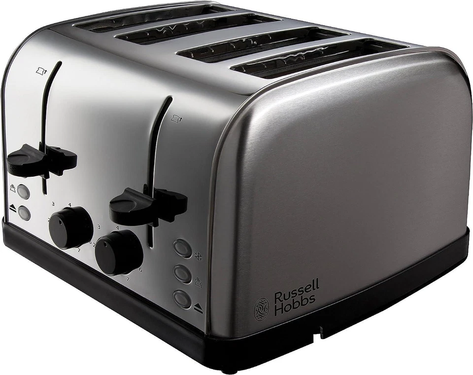 Russell Hobbs, Futura 4 Slice Toaster, 1500W, Stainless Steel, 18790 - Image 1 of 4
