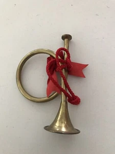 Vintage Brass Horn Christmas Ornament Holiday Decor - Bild 1 von 3