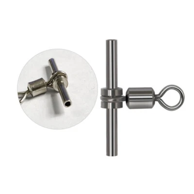 50/100PCS 3 Way Fishing Swivel Connector Cross Line Sleeve Crane Swivel - Image 1 of 4