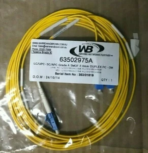 Fiber Patch lead LC/UPC-SC/APC Grade A SMOF 2.0 mm DUPLEX PC - 3 M - Picture 1 of 1