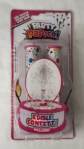 Party Popper Cake Topper Commestibile Confetti Bambina Rosa - Foto 1 di 2