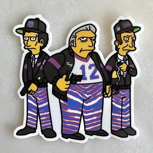 Buffalo Bills X The Simpsons Mafia Fat Tony 3” Die Cut Stickers 90’s Retro NFL - Picture 1 of 1