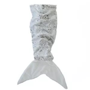 Kids Blanket Fleece Mermaid Tail White Sparkle - Picture 1 of 1