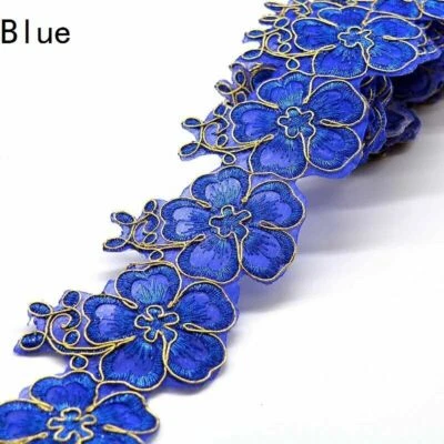 1 Yard Lace Floral Trim Edging DIY Wedding Decor Ribbon Iron Sew 4cm Width Craft - Image 1 of 4