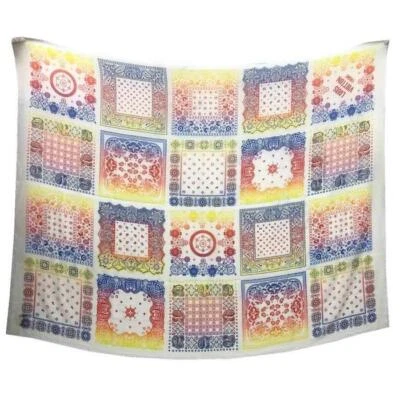 Louis Vuitton Fragment Scarf Shawl M73744 Paisley Rainbow Cashmere Silk Auth New - Image 1 of 4