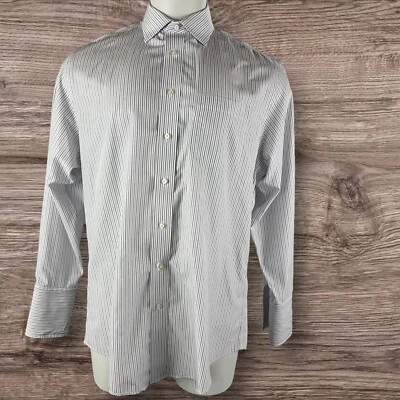 Camisa Jos A Bank Para Hombre 17-34 Colección Viajeros Ajuste A Medida Rayas Púrpura 824 Foto 1 de 4