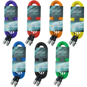 Juego de cables de micrófono keepdrum XLR 3 pines longitud 6m en 7 colores - Imagen 1 de 10