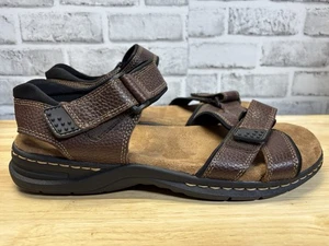 Dr Scholls Memory Foam Cool Fit Men's Brown Leather Comfort Sandals Size 13 - Picture 1 of 13