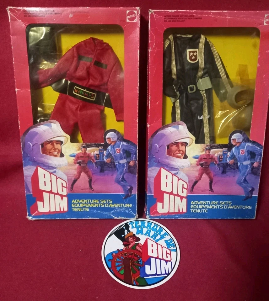 BELLISSIMI E RARI VESTITI PIU' ADESIVO BIG JIM MATTEL 1984 REF 7150 7147 TAIWAN - Immagine 1 di 4