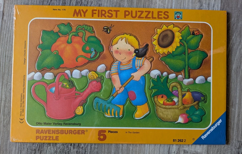 Vintage 80s 1988 W. Germany My First Tray Puzzle Ravensburger 5 Pcs NEW - Image 1 of 4