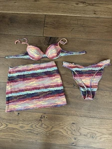 MISSONI Badeanzug Mehrfarbig 3-teilig Triangel Oberteil/Unterteil/Rock 40 IT, 4 XS/S. - Bild 1 von 5