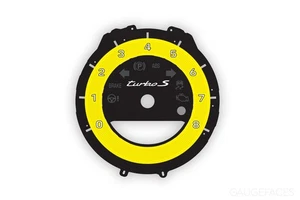 Porsche 911 992 Turbo S Instrument Cluster Gauge Face Tachometer Dial - Yellow - Bild 1 von 1