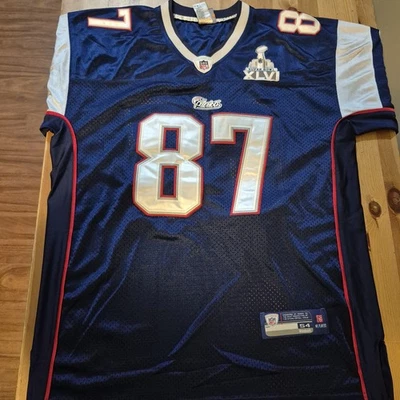 Camiseta Rob Gronkowski New England Patriots - Azul Reebok con Parche SB XLVI Talla 54 Foto 1 de 4