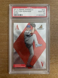 2013 Panini Pinnacle Clayton Kershaw ACES #A4 Graded PSA 10 GEM MINT Dodgers MLB - Picture 1 of 6
