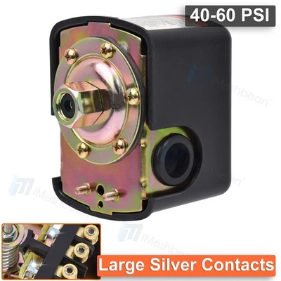 IMESHBEAN 40-60 PSI Well/Water Pump Pressure Control Switch Adjustable Double Spring Pole