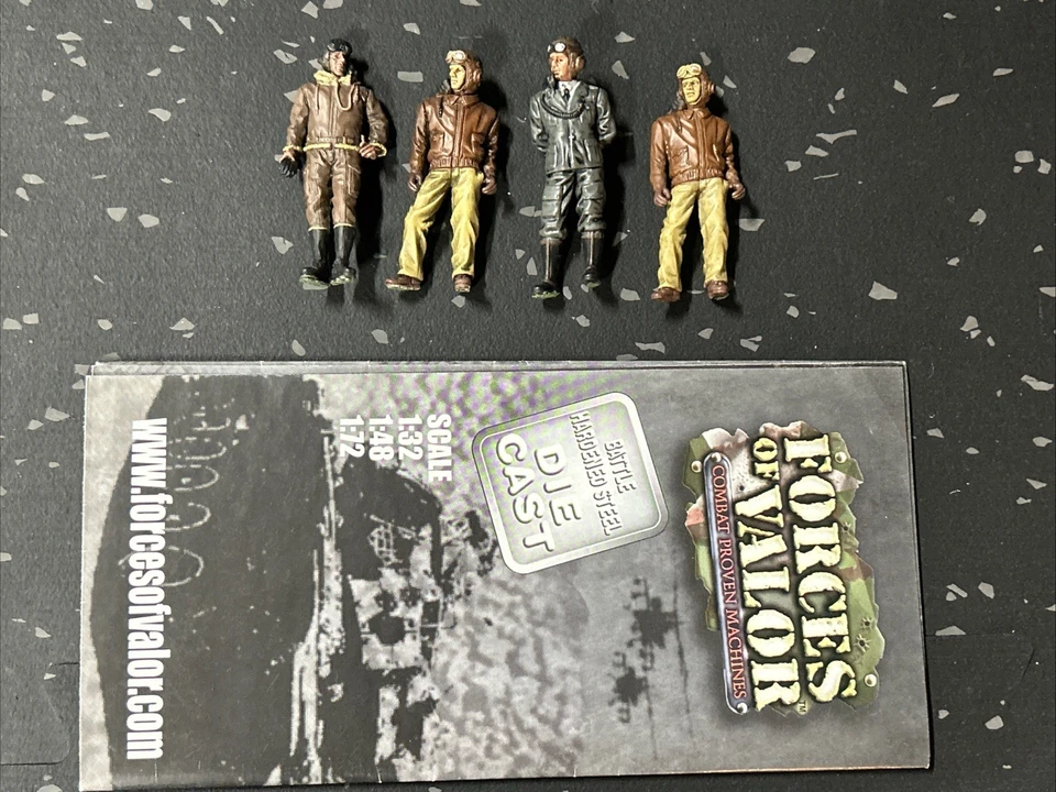 Forces of Valor 1:32 WWII Airplane Pilot Figures German British American 2.25” - Image 1 of 4
