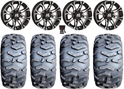 High Lifter HL3 14" Wheels Machined 26" MotoForce Tires Kawasaki Teryx Mule - Image 1 of 4