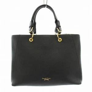 Samantha Thavasa Tote Bag Handbag Shoulder 2 way Leather Lined Cat Pattern Used - Picture 1 of 9