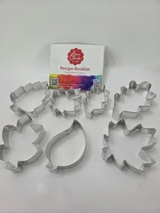 7pc Set Ann Clark Cookie Cutters Fall Leaves Made In USA w/Recipe Booklet - Picture 1 of 3