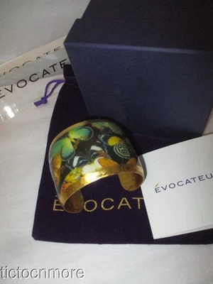 DESIGNER EVOCATEUR BUTTERFLIED BUTTERFLY 2" CUFF BRACELET GN-160 RETIRED NOS - Image 1 of 4