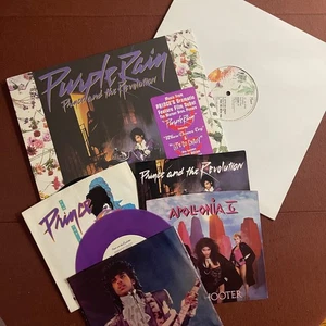 PRINCE - Purple Rain - 1984 SEALED vinyl LP + UK 12" Let's Go Crazy + (4) single - Picture 1 of 7