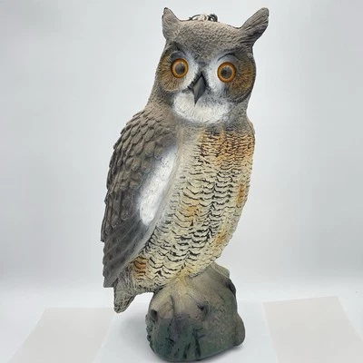 vintage 21” Horned Owl Decoy for Barn, Dock, Crow Hunting or Garden made italy - Image 1 of 4