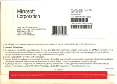 Windows 11 Pro 64bit DVD Codice originale Sigillato Spedizione immediata - Imagen 1 de 3