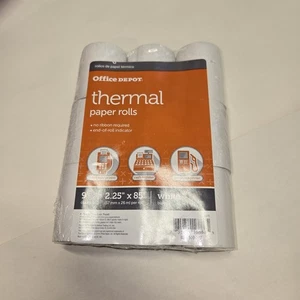 NEW 9 Pack  2.25" x 85' Thermal Paper Rolls, (Sealed) Office Depot  - Picture 1 of 3