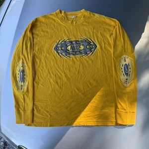 2000s Nike Yellow Silver Chrome 3D Graphic Oakley Software Style Longsleeve - Picture 1 of 8