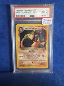 Dark Charizard 4/82 Holo PSA 8 Unlimited Team Rocket Graded Pokemon Card - Picture 1 of 2