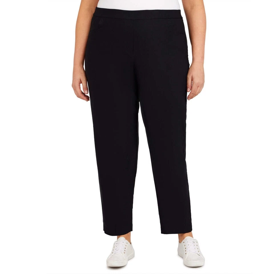 Alfred Dunner Womens Black Modern Fit Pants Trousers Plus 20w Medium BHFO 7547