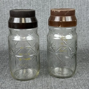 Starburst Glass Jar With Lid Anchor Hocking Coffee Jar Vtg Retro Cottage Core - Picture 1 of 7