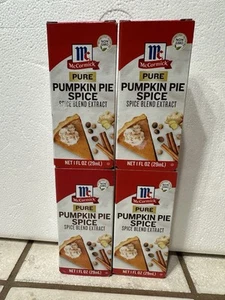 4 McCormick Pure Pumpkin Pie Spice Blend Extract 1 fl oz Each TOTAL 4oz - Picture 1 of 6
