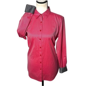 Brooks Brothers Women’s Button Down Fitted Shirt Flip Cuffs Sz 8 Red Jacquard - Picture 1 of 16